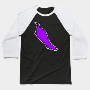 Denman Island Silhouette in Purple Violet - Bold and Simple  - Denman Island Baseball T-Shirt